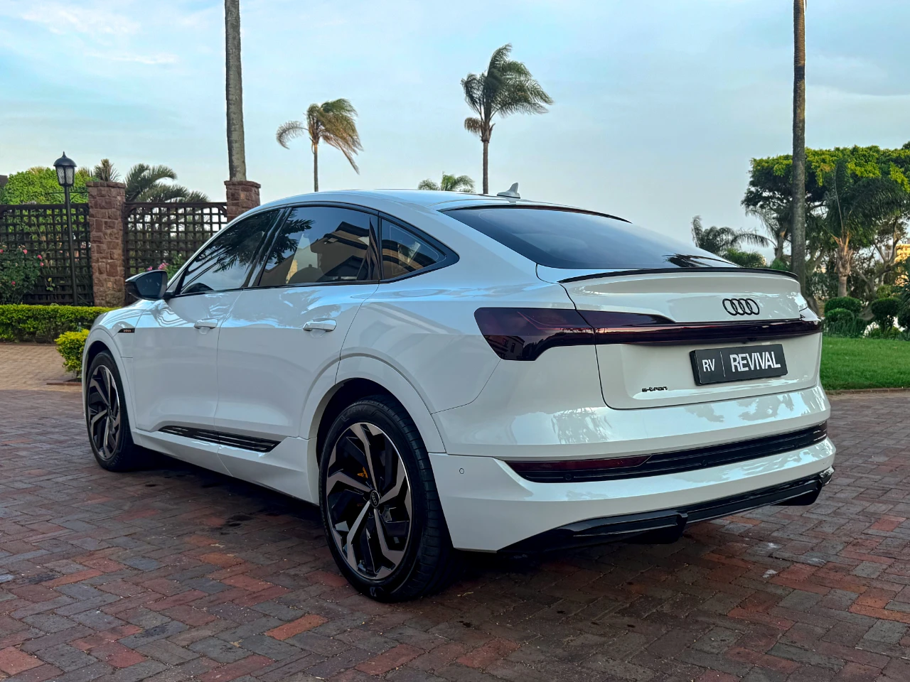 Audi e-tron from the rear three-quarter angle