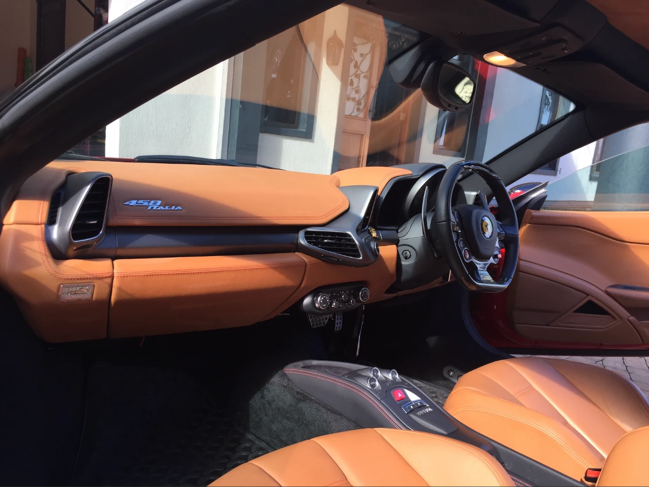 Ferrari interior photographed after care